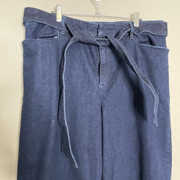ELOQUII Chambray Tie Waist Trouser 16L - Picture 7 of 9